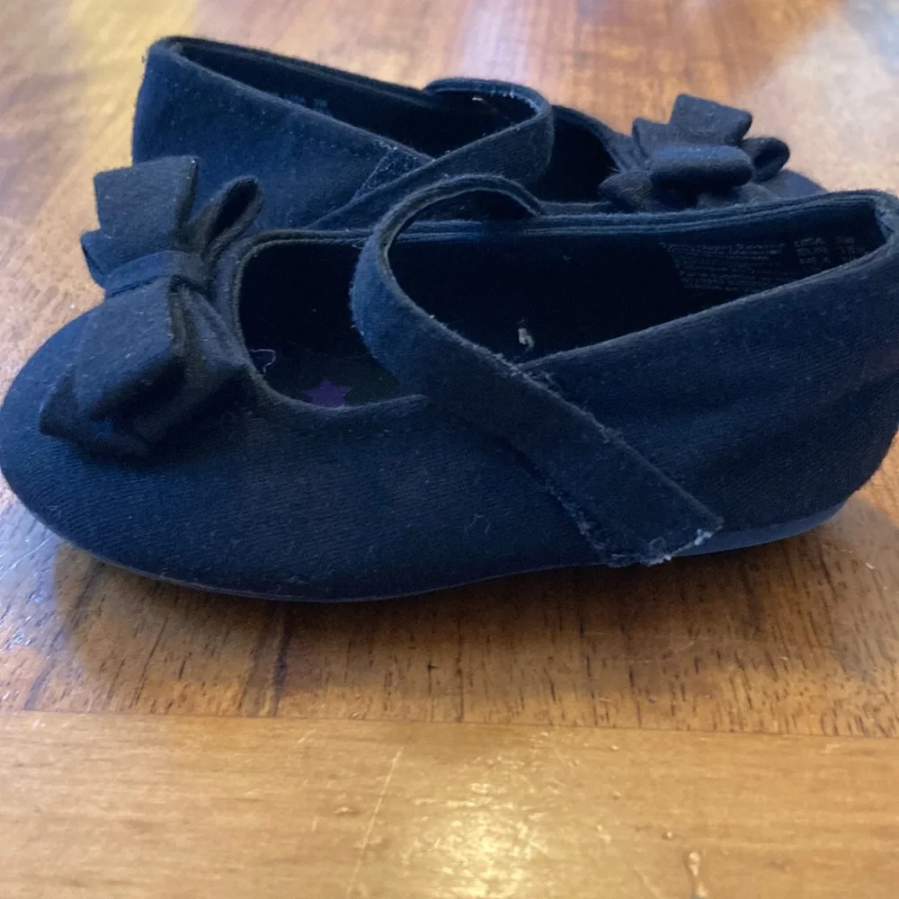 Teeny Toes Black Mary Janes with Bows Baby 3